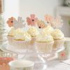Floral baby cupcake prikkers