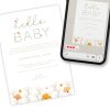 Floral baby uitnodiging gender reveal mockup