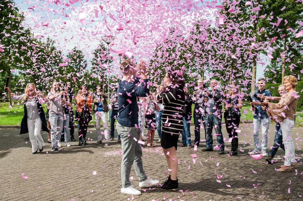 Gender Reveal confetti kanon meisje