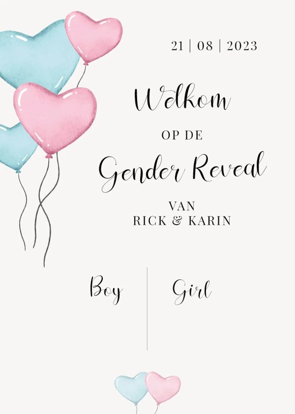 Stembord Gender Reveal Balloons - Afbeelding 3