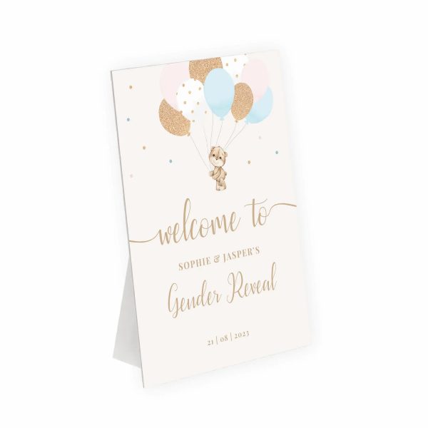Gender reveal welkomstbord voorzijde