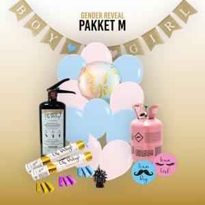 gender reveal pakket medium voor 20 personen