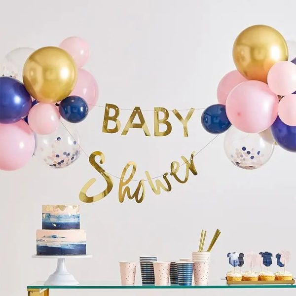 ink and navy babyshower slinger