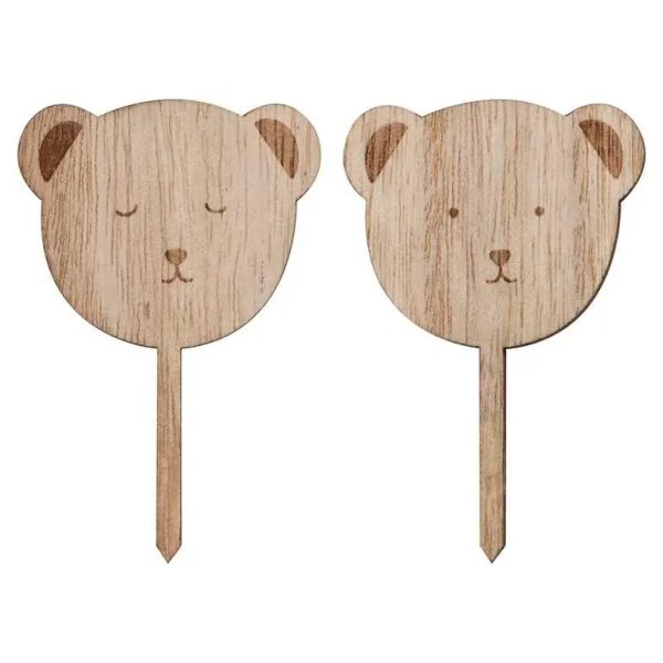 Teddy bear cupcake prikkers zoom