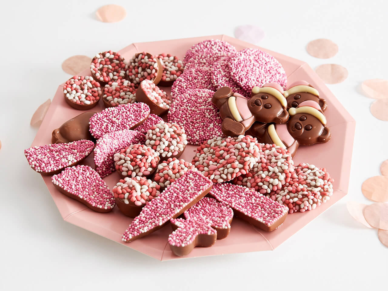 Geboortechocolade mix roze