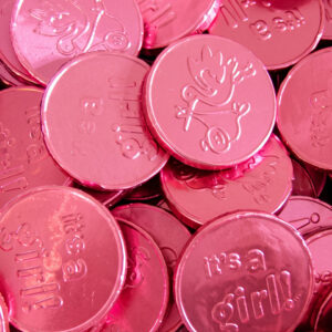 Chocolade munten roze - It's a Girl