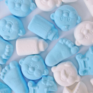 Geboorte schuimpjes blauw-wit