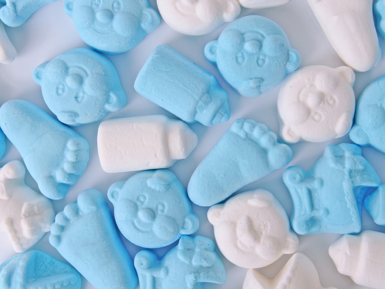 Geboorte schuimpjes blauw-wit