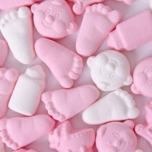 Geboorte schuimpjes roze-wit