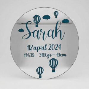 Geboorte spiegel met opdruk