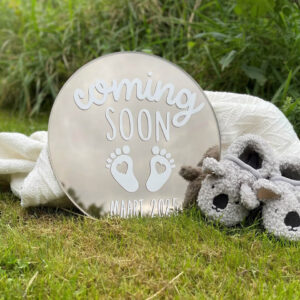 Geboorteaankondiging spiegel Coming Soon
