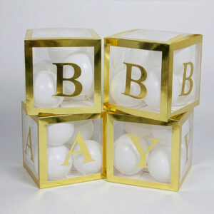 Gender Reveal BABY letters blokken goud