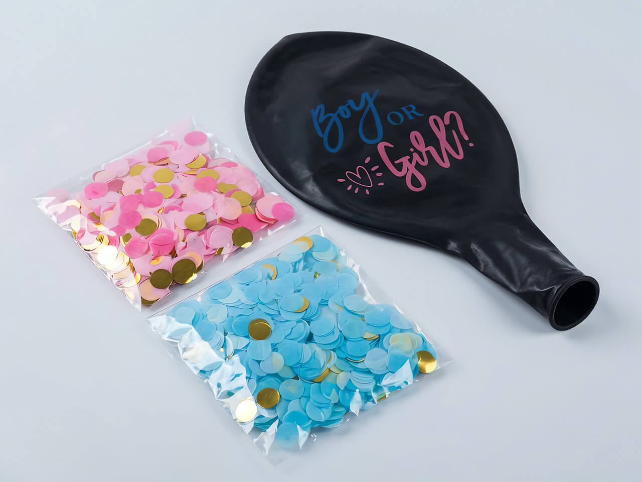 Gender Reveal ballon pakket boy or girl inhoud