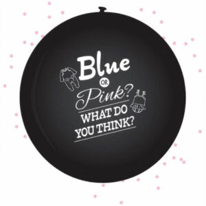 Gender reveal Blue or pink what do you think? ballon pakket roze meisje