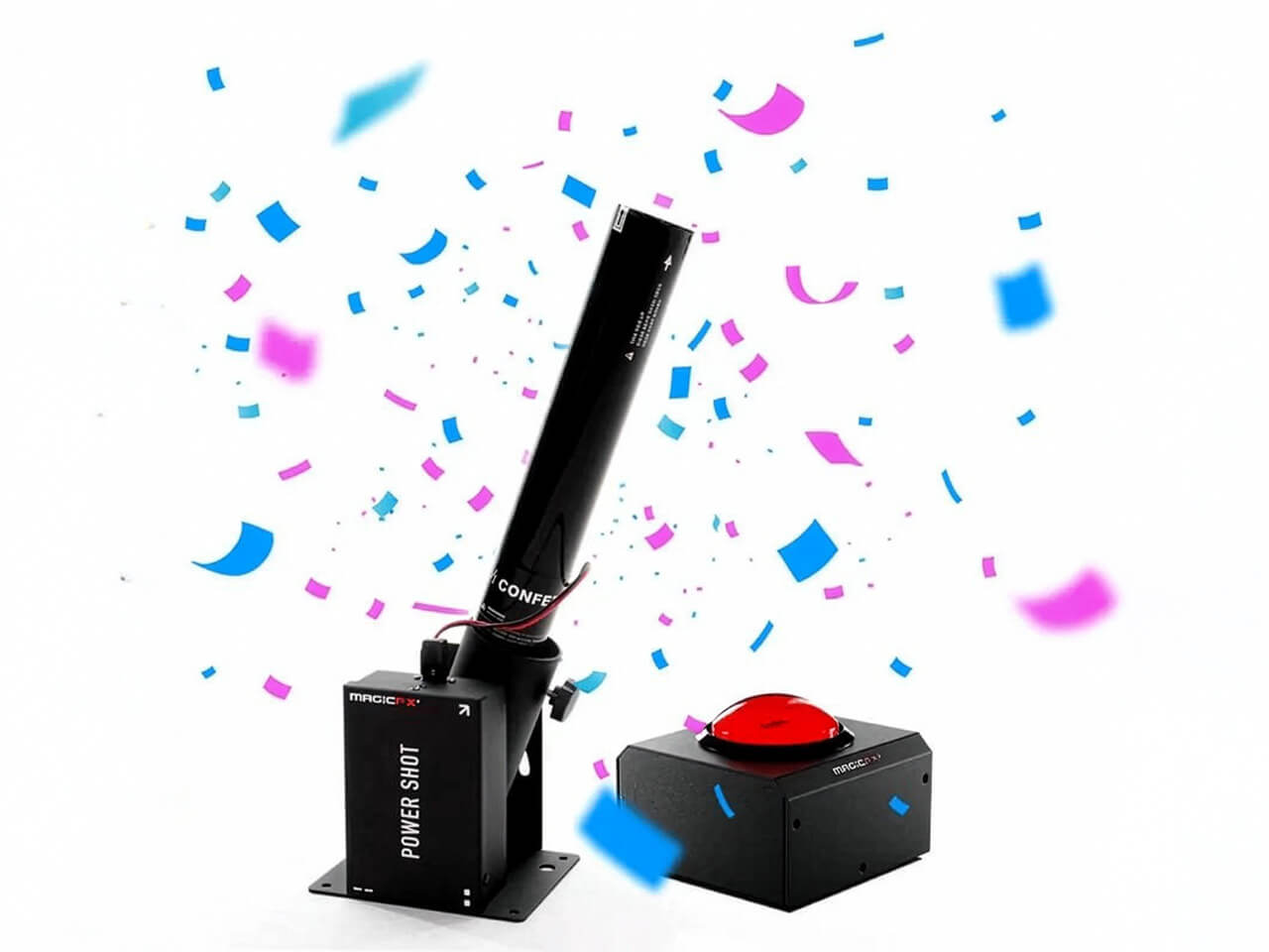 Gender reveal confetti shooter met lanceerknop
