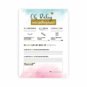 Gender Reveal Oh Baby Voorspellingskaart geslacht