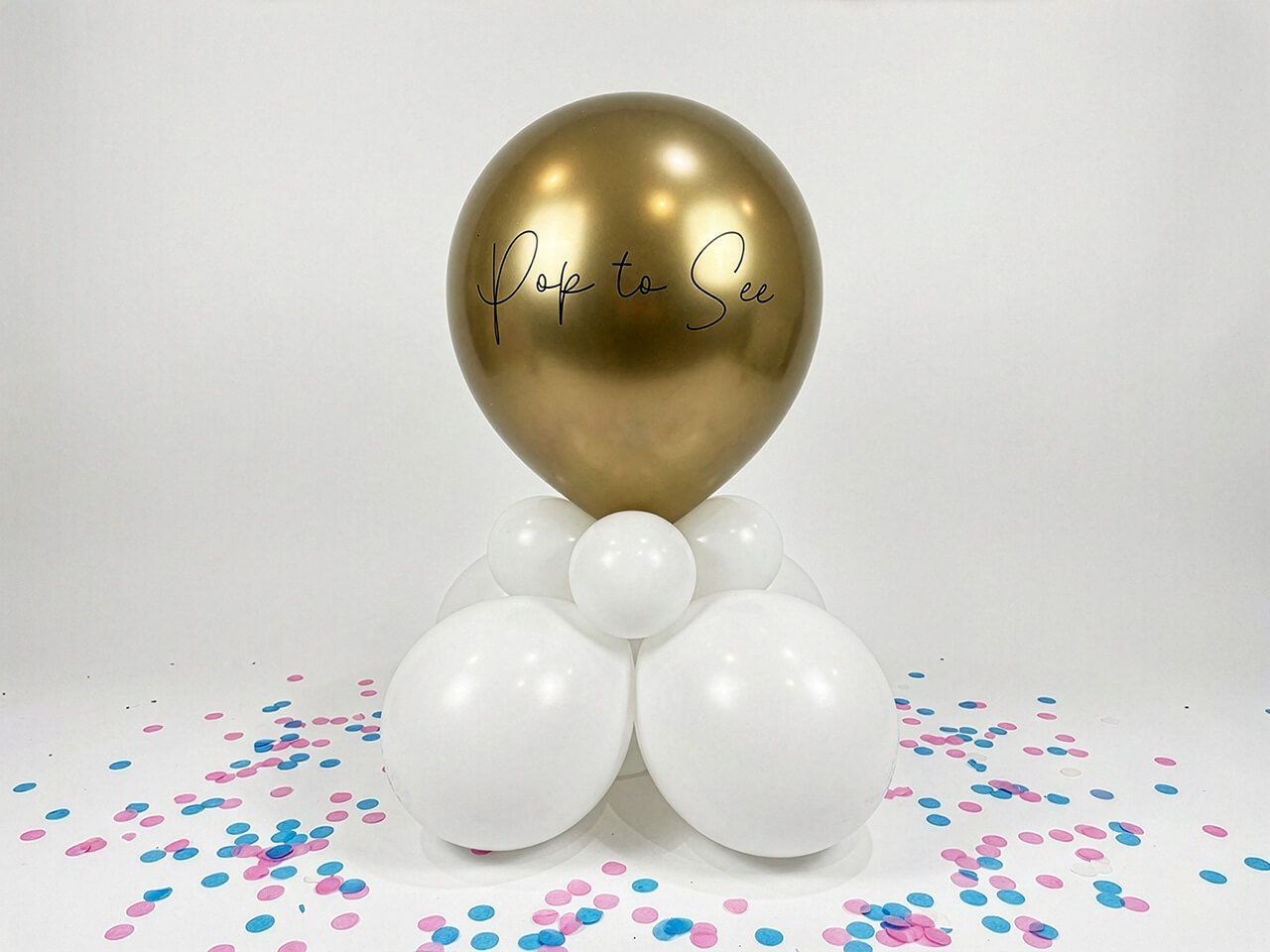 Gender Reveal Pop to See ballon boeket goud