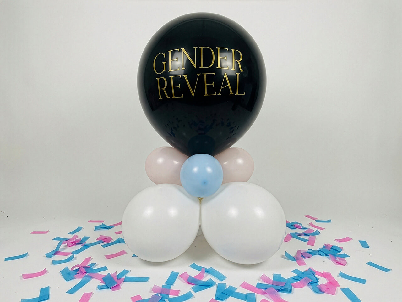 Gender Reveal Pop to See ballon boeket zwart
