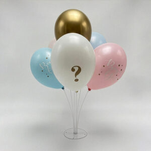 Gender Reveal tafel ballonstandaard transparant met ballonnen