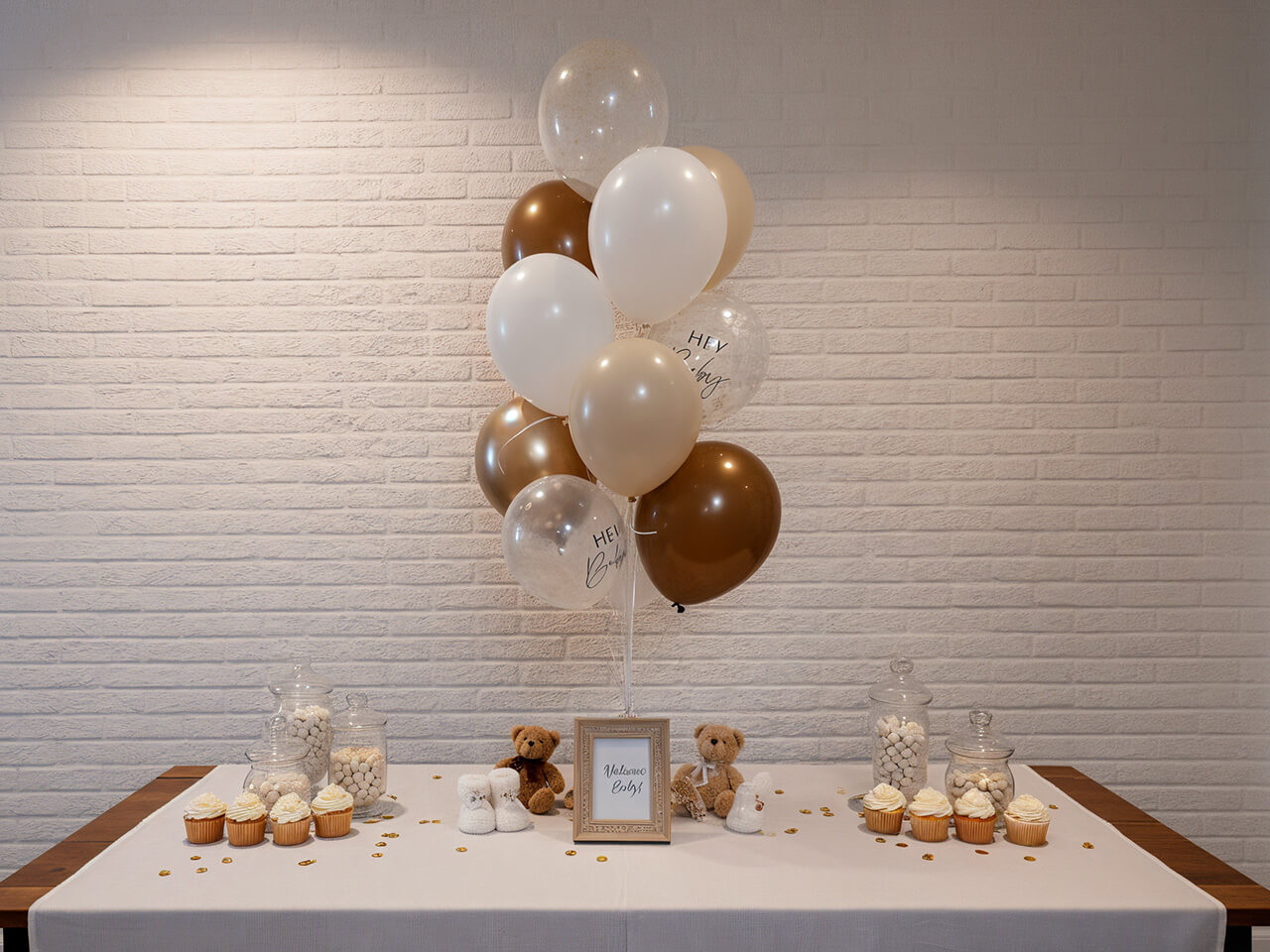 Hey Baby ballonnen bruin nude tafel