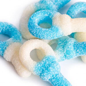 Mini snoepspeentjes blauw-wit gesuikerd