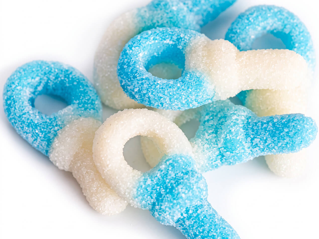 Mini snoepspeentjes blauw-wit gesuikerd