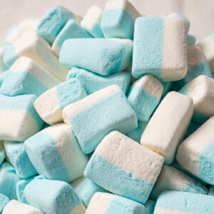 Zachte rechthoekige geboortespekjes in blauw en wit