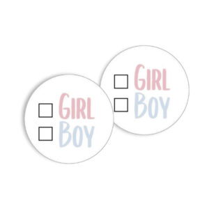 Stickers gender reveal boy or girl met keuzevakje
