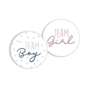 Team boy girl gender reveal stickers lichte achtergrond