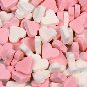Vruchtenhartjes roze-wit